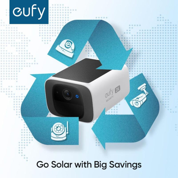 Eufy Security Solocam S220 - Wireless Solar Outdoor Camera with 2K Resolution, No Monthly Fees, and Homebase 3 Compatibility