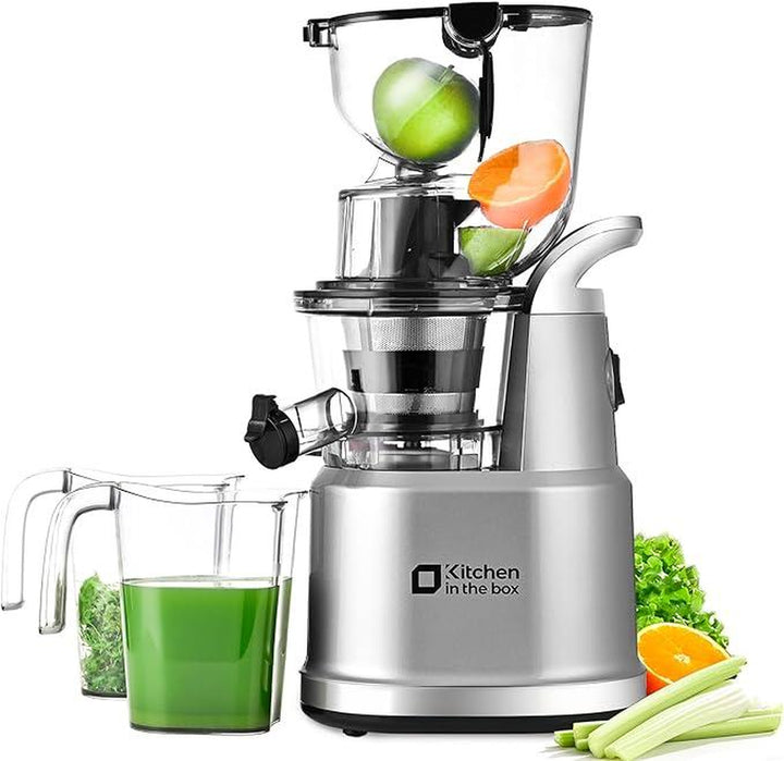 High Yield Cold Press Vertical Juicer with 3.3" Feed Chute - Masticating Juicer for Whole Fruits & Vegetables, BPA-Free