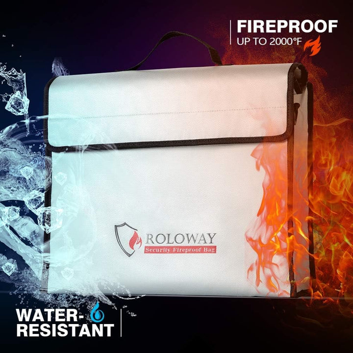 Ultimate Fireproof & Water Resistant Document and Money Bag - Secure Protection for Cash, Valuables & Passports (15 x 12 x 5 Inches) with Silicone Coating & Zipper Closure