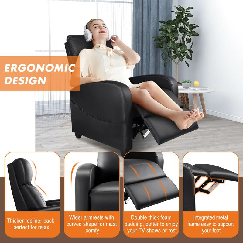 Luxurious Sweetfurniture Massage Recliner Chair - Modern Adjustable Theater Seating with Padded Comfort for Your Living Room