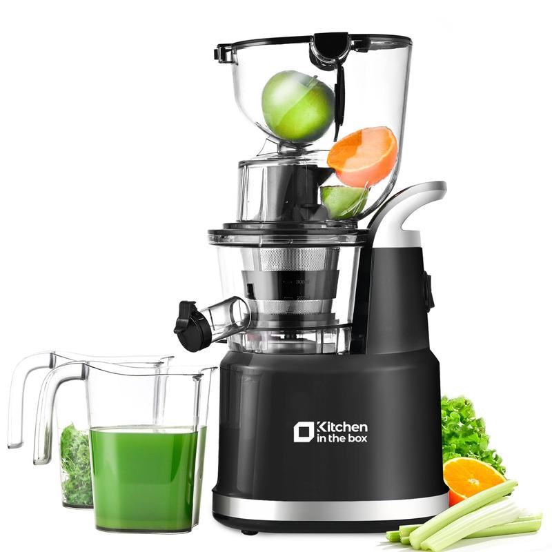 High Yield Cold Press Vertical Juicer with 3.3" Feed Chute - Masticating Juicer for Whole Fruits & Vegetables, BPA-Free