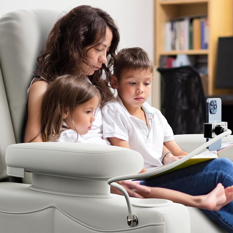 Adjustable Armrest Electric Glider Recliner Nursery Rocking Chair with USB Port & Storage - FSC Certified Comfort for Your Baby's Room