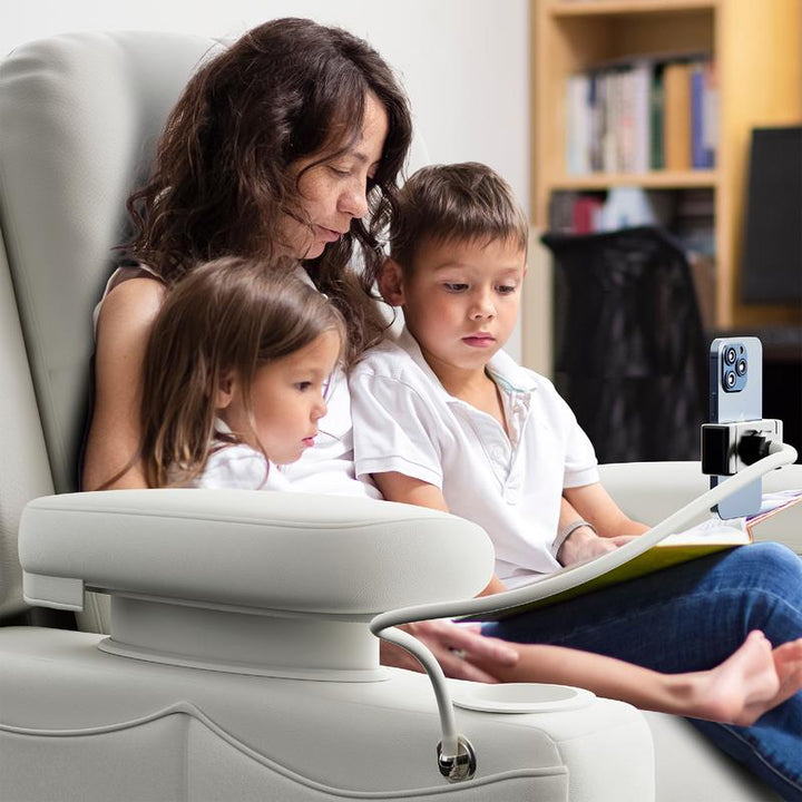 Adjustable Armrest Electric Glider Recliner Nursery Rocking Chair with USB Port & Storage - FSC Certified Comfort for Your Baby's Room