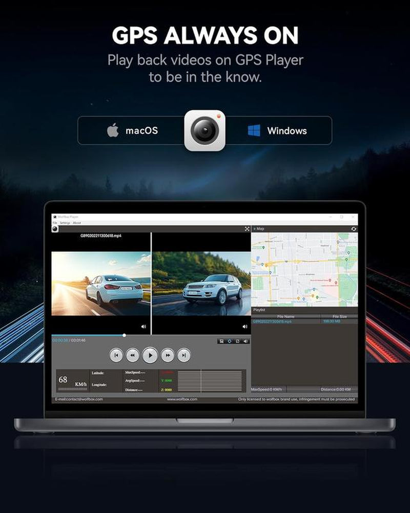 WOLFBOX G840S 12" 4K Mirror Dash Cam - Dual Cameras, Night Vision, GPS & 32GB Card - Ultimate Backup Camera for Cars & Trucks - Perfect Father's Day Gift!