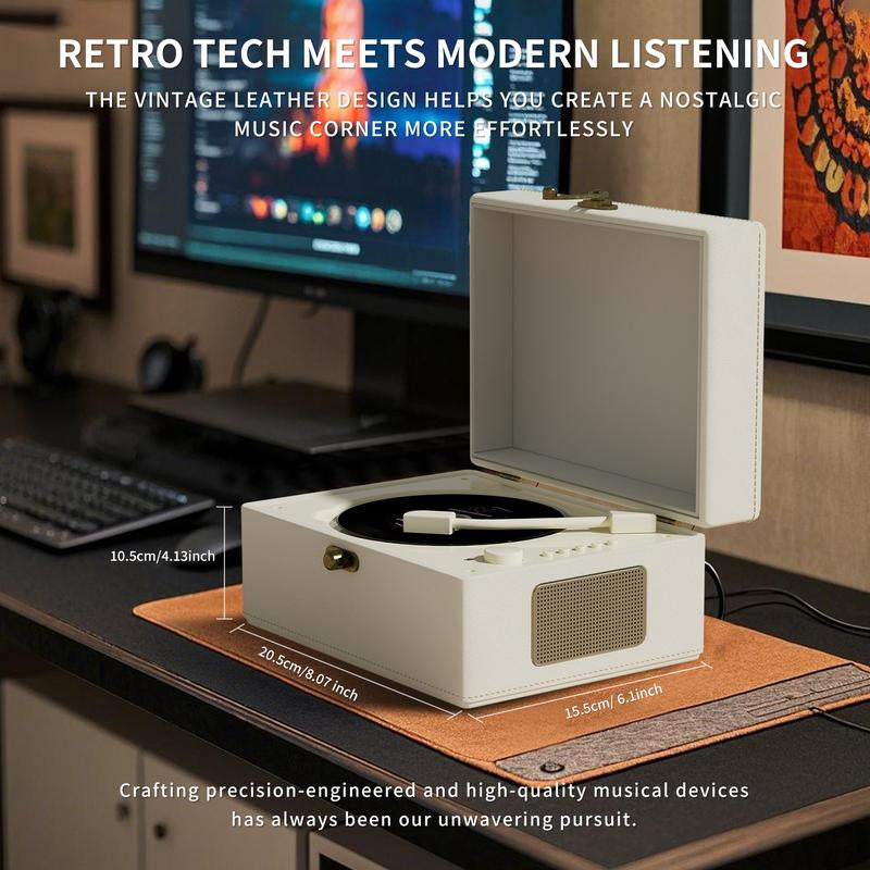 Yintiny Portable Bluetooth 5.0 CD Player with Speaker - Retro Suitcase Design for Home Use【Soft Voice】, Model CD2-LH168