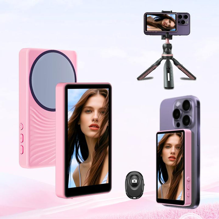 Magnetic 1080P Wireless Selfie Monitor - Portable Camera Screen for Vlogging & Live Streaming on iOS & Android