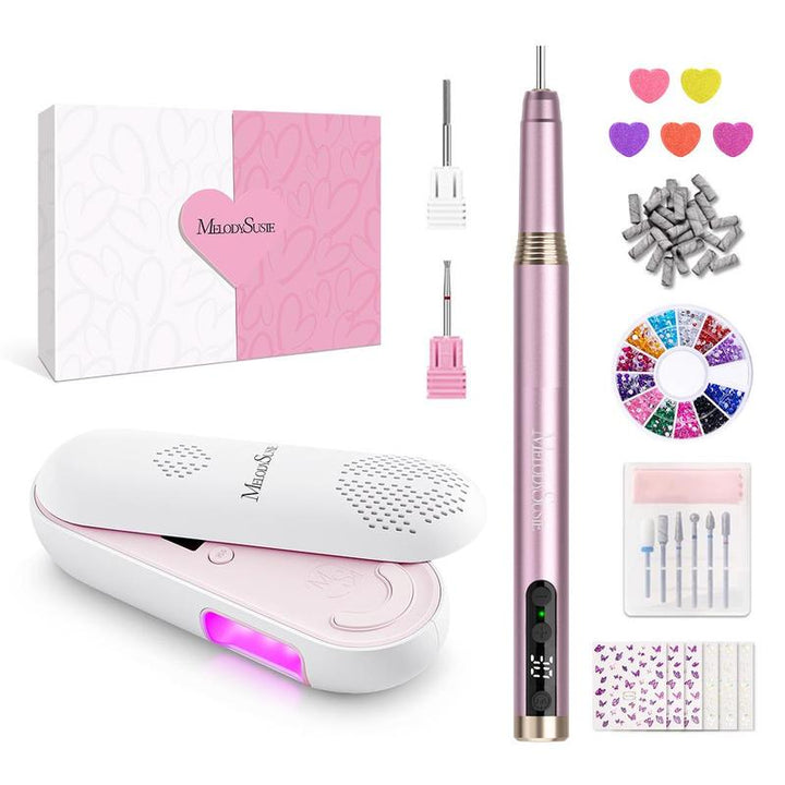 Melodysusie Ultimate Mother's Day Nail Drill Gift Set - Premium Nail Drill & Lamp for Beginners and Pros