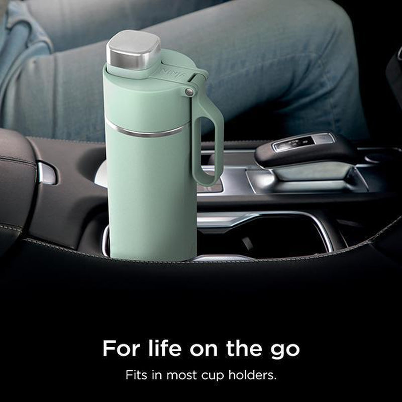 Ninja Thirsti 24Oz Travel Water Bottle - Perfect for Sparkling Drinks, Keeps Fizz Fresh & Cold, Leak Proof Design