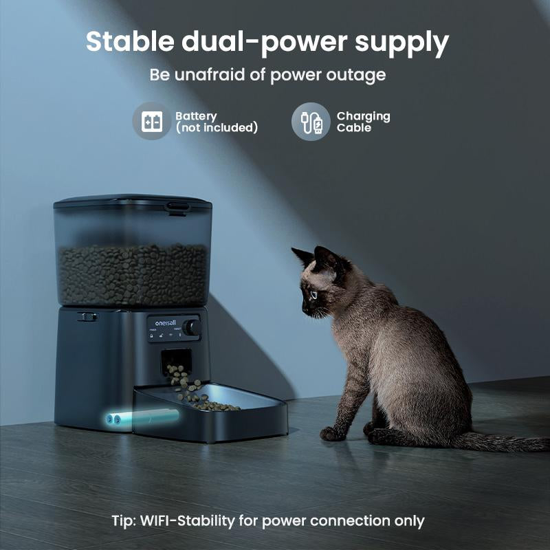Oneisall 3.5L Automatic Cat Feeder - Timed Food Dispenser for Dogs, Cats & Small Pets