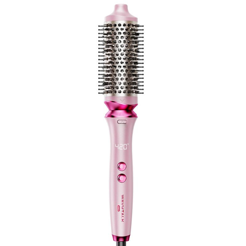 Wavytalk Heatwave Pro Ionic Thermal Brush Set - Achieve Salon-Quality Shine & Effortless Blowouts with Interchangeable Brushes for All Hair Lengths - Stylish Pink Design