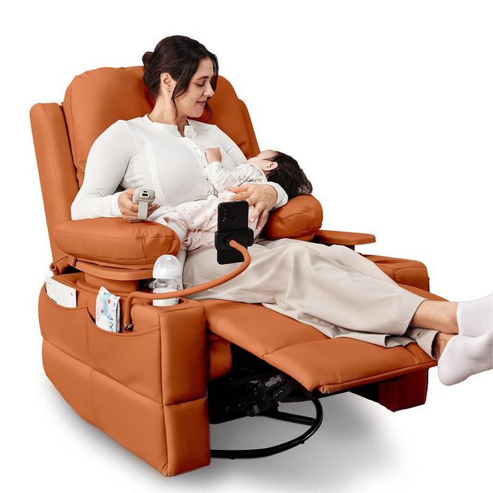 Adjustable Armrest Electric Glider Recliner Nursery Rocking Chair with USB Port & Storage - FSC Certified Comfort for Your Baby's Room