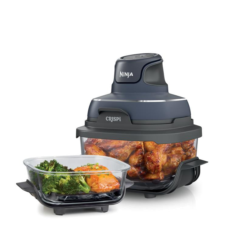 Ninja Crispi 4-in-1 Portable Glass Cooking System - Versatile 4 QT & 6 Cup Containers with Storage Lids, Freezer & Dishwasher Safe!