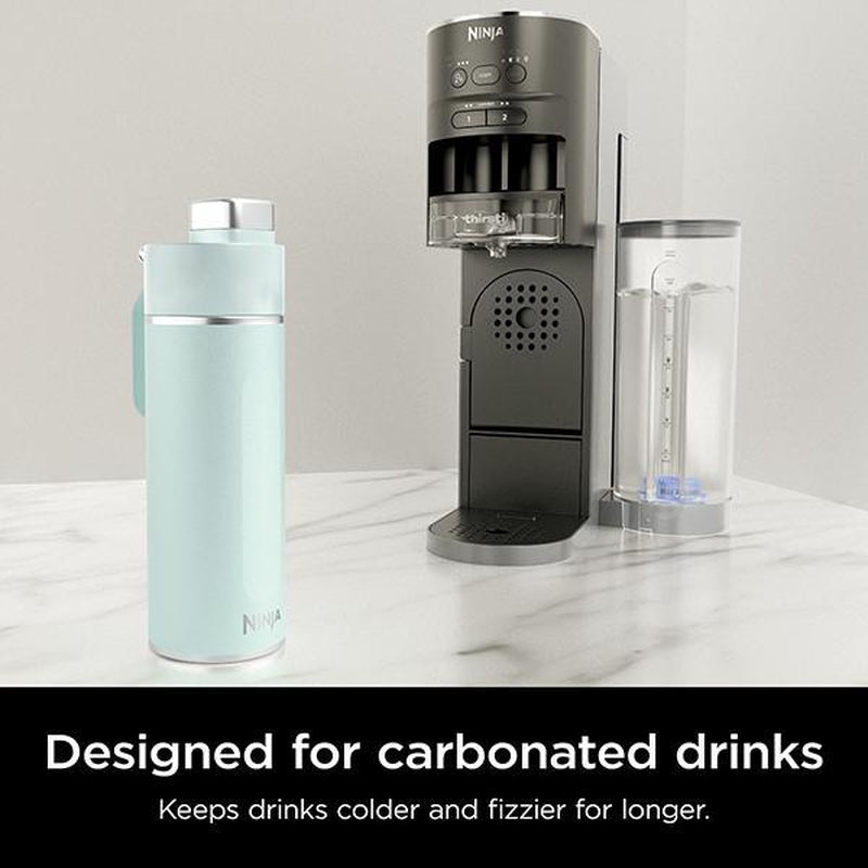 Ninja Thirsti 24Oz Travel Water Bottle - Perfect for Sparkling Drinks, Keeps Fizz Fresh & Cold, Leak Proof Design