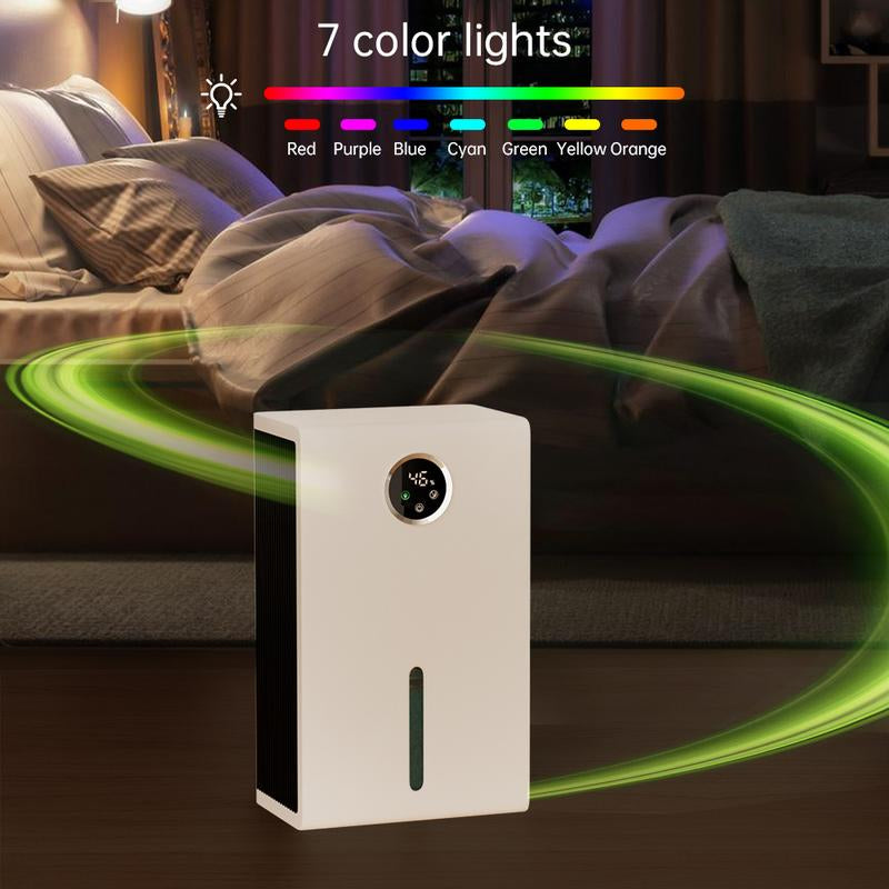 Ultra-Quiet Smart Dehumidifier & Air Purifier with 7 Color LED Lights - Ideal for Home and Large Spaces