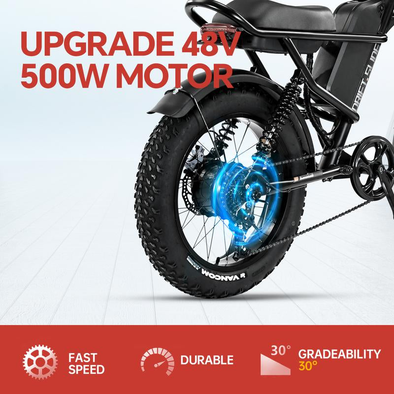 DRIFT.SLIDE 1500W Electric Bike - 28 MPH, 60 Miles Range, All-Terrain Fat Tire, 7-Speed, Removable 48V Battery - Ultimate Moped Style Adventure!