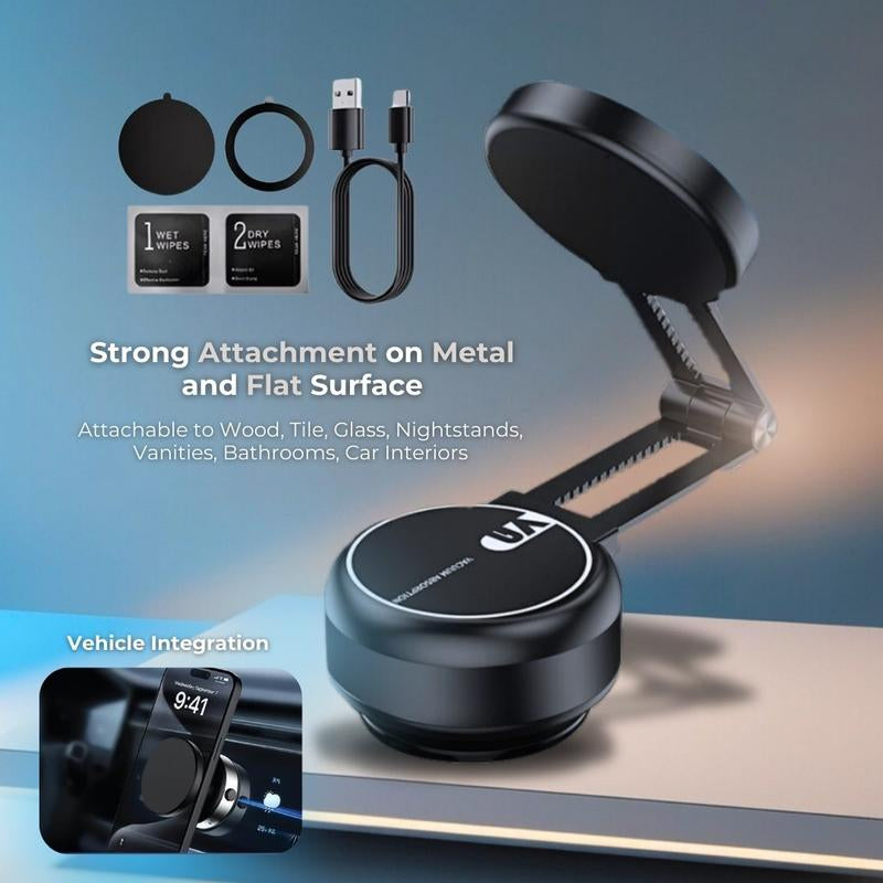 Ultimate Vacuum Magnetic Phone Holder - Versatile Folding Stand for Car & Office, Perfect for Selfies!