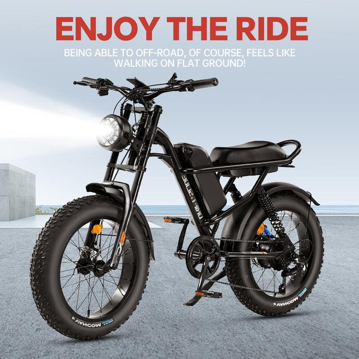 DRIFT.SLIDE 1500W Electric Bike - 28 MPH, 60 Miles Range, All-Terrain Fat Tire, 7-Speed, Removable 48V Battery - Ultimate Moped Style Adventure!