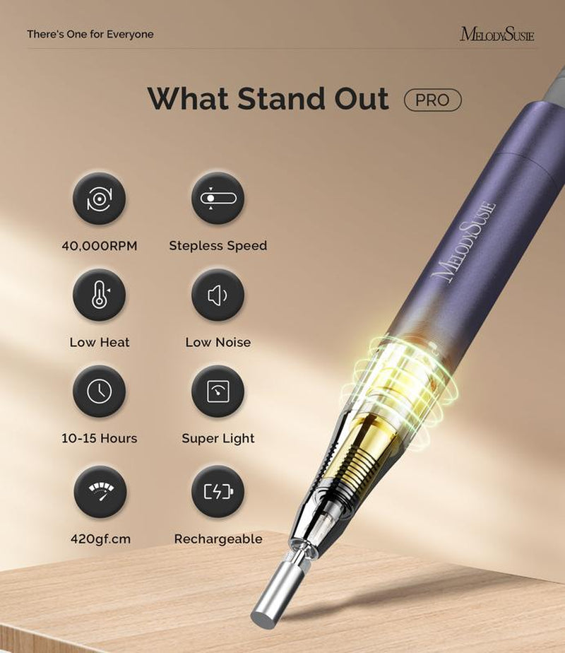 Melodysusie Ultimate Mother's Day Nail Drill Gift Set - Premium Nail Drill & Lamp for Beginners and Pros