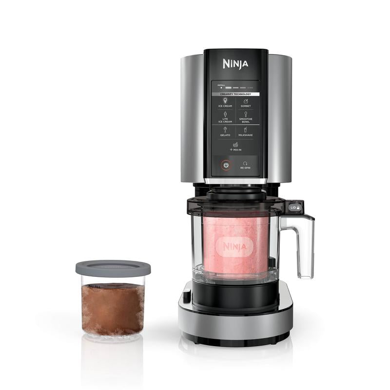 Ninja Creami 7-in-1 Ice Cream Maker: Create Gelato, Milkshakes, Sorbet & More with 2 Pint Containers & Lids!