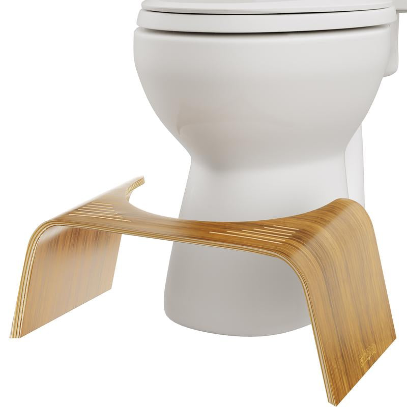 Squatty Potty Slim Teak Toilet Stool - Doctor Recommended for Better Digestion and Comfort