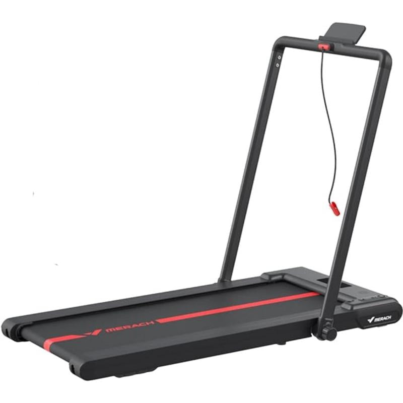 MERACH 2-in-1 Under Desk Treadmill - Low-Noise Walking Pad with Remote Control, Perfect for Walking and Jogging, 265lbs Capacity