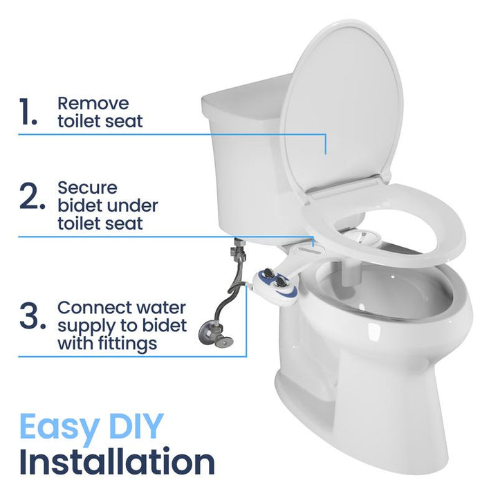 LUXE NEO 185 Bidet Attachment - Self-Cleaning Dual Nozzle, Adjustable Water Pressure for Ultimate Comfort and Hygiene