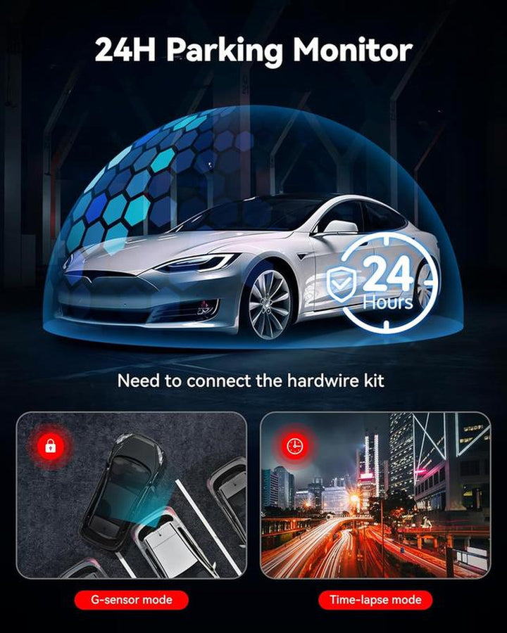 REDTIGER F7NP Dash Cam - 4K Front & 2.5K Rear, Wi-Fi & GPS, 3.16" IPS Screen, Night Vision, 170° Wide Angle, 24H Parking Mode