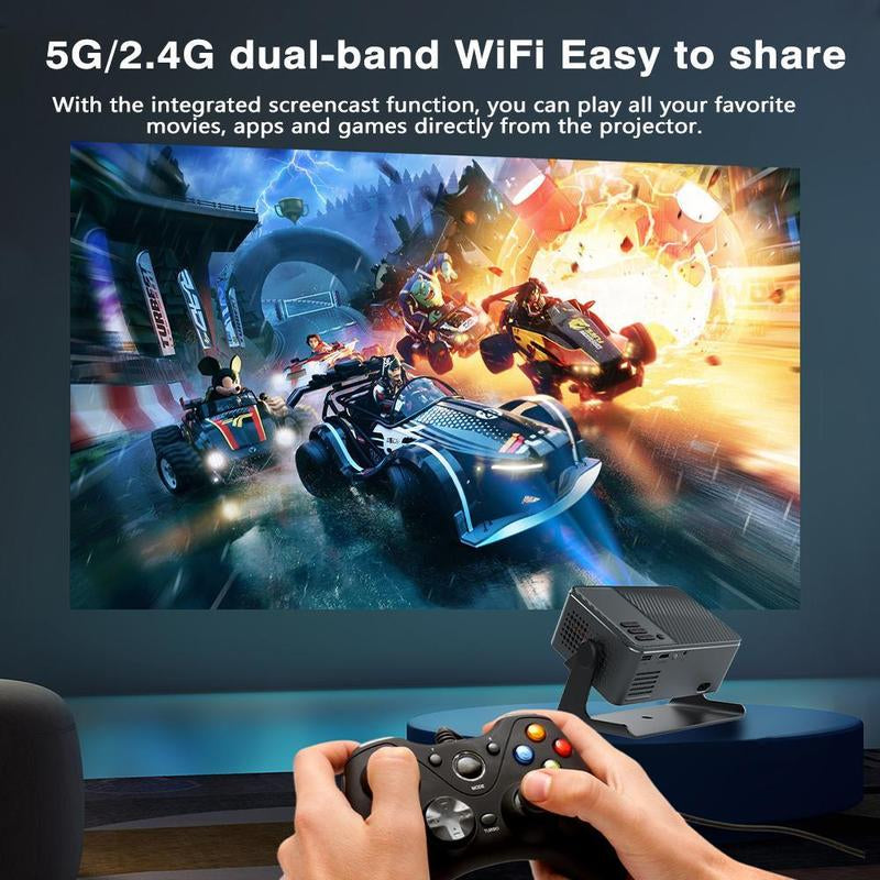Ultimate Android 13 Smart Projector - Stunning 1080P Support, 200" Display, Auto Keystone Correction, WiFi & Bluetooth 5.0