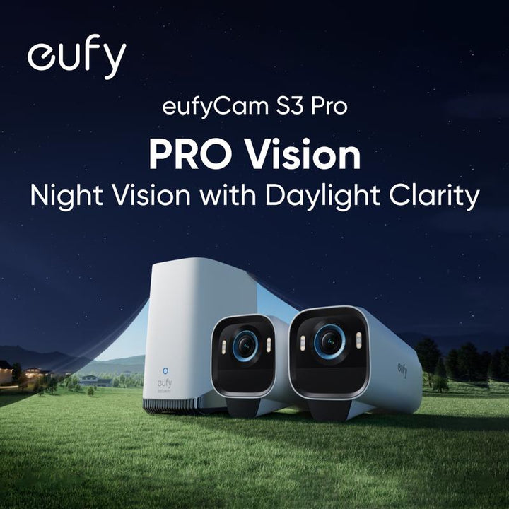 Eufycam S3 Pro 2-Cam Kit - 4K Solar-Powered Wireless Security Cameras with Maxcolor Night Vision, AI Face Recognition, and No Monthly Fees!