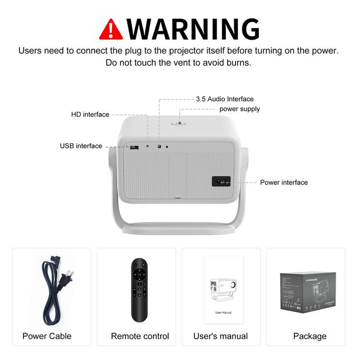Magcubic 1080P Smart Projector with Auto Focus & Keystone Correction - Portable Home Theater & Office Projector with WiFi Connectivity