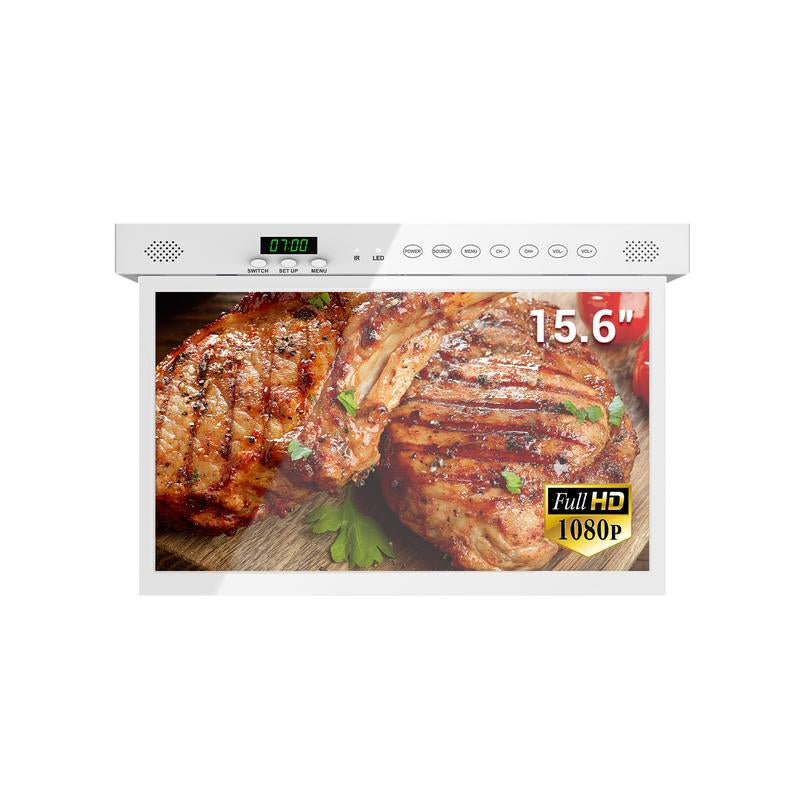 SYLVOX 15.6" Smart TV - Under Cabinet Design, Google TV, 1080P FHD, Wifi & Bluetooth for Kitchen, Bedroom, RV Camper
