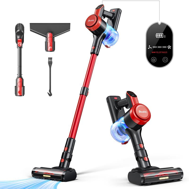 Dezkly 300W Cordless Vacuum Cleaner - 23Kpa Powerful Suction, 48 Mins Runtime, Lightweight Stick with LED Display & Sofa Brush for Effortless Cleaning on Hard Floors, Carpets & Pet Hair