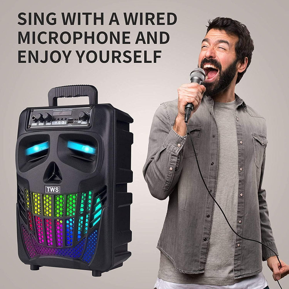 Ultimate Wireless Bluetooth Speaker with Subwoofer - All-in-One Sound System for Home & Outdoors with Remote, FM Radio, TF Card, LED Lights & MP3 Player (B-S08)