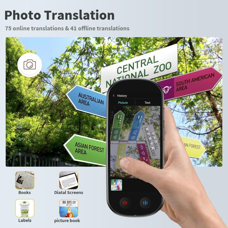AI Pocket Translator: 5" HD Screen for Seamless Voice & Image Translations - Perfect for Business & Travel!